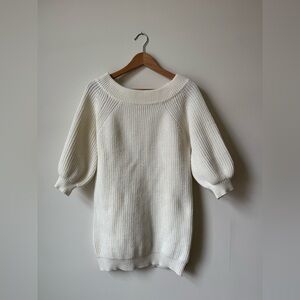 618 (six one eight) off-shoulder Cream Sweater Dress (mini)
